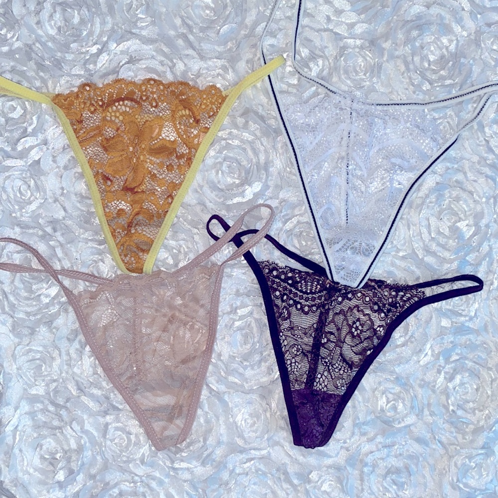 Bundle of 4 new g string panties size large